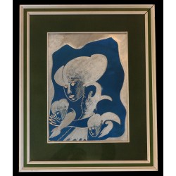REMO BRINDISI - INCISIONE SU LASTRA D'ARGENTO (ARG.800/GR 500) Cm 30x40 + CORNICE